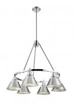  3306-6 CH-PW - Orwell CH 6 Light Chandelier in Chrome with Pewter shades